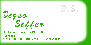 dezso seffer business card